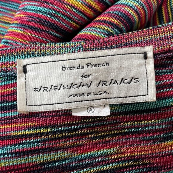 Brenda French Rags Buttoned Stretch Knit Cardigan Sweater Multicolor Size 2 M/L - Picture 6 of 8